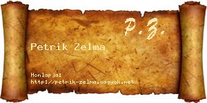 Petrik Zelma névjegykártya